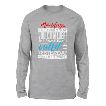 Monday, The Only Day You Can Wear The Same Exact Outfit As Yesterday Without Anyone Knowing Men/Unisex Drop Shoulder Sweatshirt in Athletic Heather color
